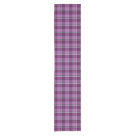 Purple and Trendy Pink Plaid ショートテーブルランナー