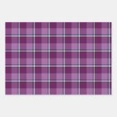 Purple and Trendy Pink Plaid ラッピングペーパーシート (正面)