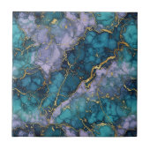 Purple and Turquoise Marble Ceramic Tile タイル (正面)