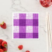 Purple and White Bold Checkered Plaid Design  スタンダードカクテルナプキン (インサイチュ)