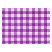 Purple and White Bold Checkered Plaid Design  テーブルクロス (正面(横))