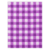 Purple and White Bold Checkered Plaid Design  テーブルクロス (正面)