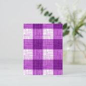 Purple and White Bold Checkered Plaid Design  ポストカード (スタンド正面)