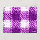 Purple and White Bold Checkered Plaid Design  ポストカード (裏面)