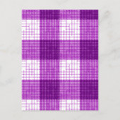 Purple and White Bold Checkered Plaid Design  ポストカード (正面)