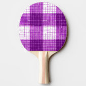 Purple and White Bold Checkered Plaid Design  卓球ラケット (裏面)
