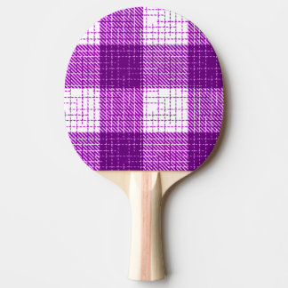 Purple and White Bold Checkered Plaid Design  卓球ラケット