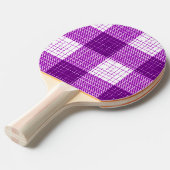 Purple and White Bold Checkered Plaid Design  卓球ラケット (正面アングル)