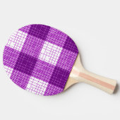 Purple and White Bold Checkered Plaid Design  卓球ラケット (横)