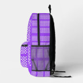 Purple and White Checkered Backpack プリントバックパック (右)