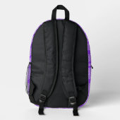 Purple and White Checkered Backpack プリントバックパック (裏面)