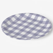 Purple and White Dainty Buffalo check ペーパープレート (アングル)
