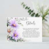 Purple and White Daisies Wedding Details エンクロージャーカード (スタンド正面)