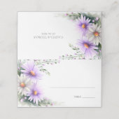 Purple and White Daisies Wedding Place Card プレイスカード (外部開封)