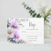 Purple and White Daisies Wedding RSVP (スタンド正面)