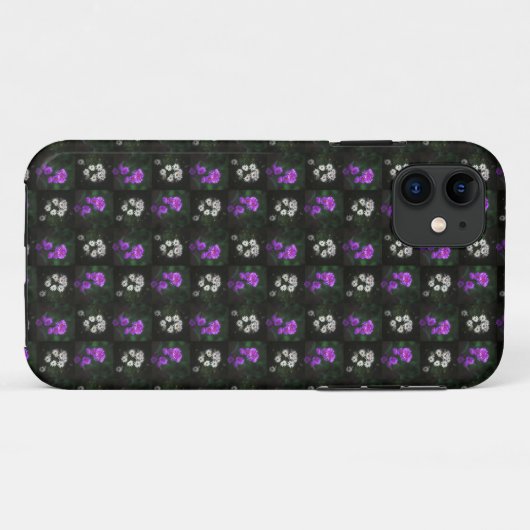 Purple and White Floral Case-Mate iPhoneケース (裏面(横))