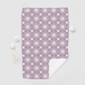 Purple and white geometric floral patterned  ゴルフタオル (インサイチュ)