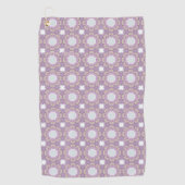 Purple and white geometric floral patterned  ゴルフタオル (正面)