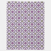 Purple and white geometric pattern Fleece Blanket フリースブランケット (正面)
