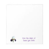 Purple and white Iris Desk Notepad ノートパッド (正面)