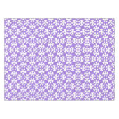 Purple and White Modern Geometric Floral Pattern テーブルクロス (正面(横))