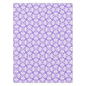 Purple and White Modern Geometric Floral Pattern テーブルクロス (正面)