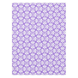 Purple and White Modern Geometric Floral Pattern テーブルクロス