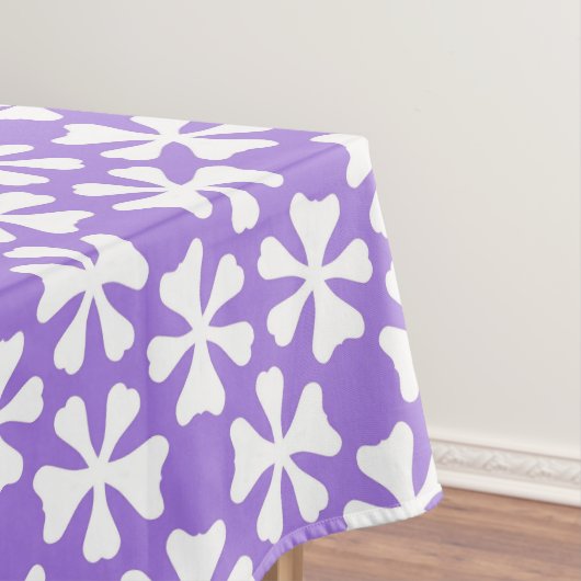 Purple and White Modern Geometric Floral Pattern テーブルクロス (インサイチュ)