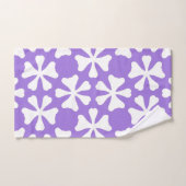 Purple and White Modern Geometric Floral Pattern バスタオルセット (ハンドタオル)