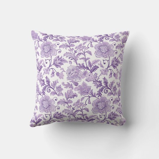 Purple and White Paisley Pattern クッション (裏面)