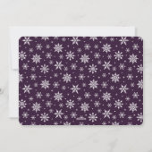 Purple and White Snowflakes Photo Christmas Card シーズンカード (裏面)