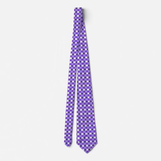 PURPLE AND WHITE SQUARES NECKTIE ネクタイ (裏面)