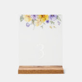 Purple and Yellow Flowers, Baptism Table Numbers アクリルサイン (正面)