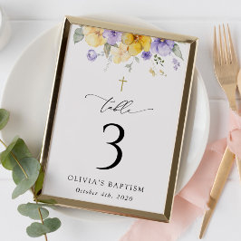 Purple and Yellow Flowers, Baptism Table Numbers テーブルナンバー