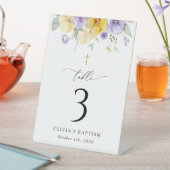 Purple and Yellow Flowers, Baptism Table Numbers 台座サイン (インサイチュ)
