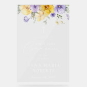 Purple and Yellow Flowers, First Communion Welcome アクリルサイン (正面)