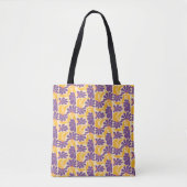Purple and Yellow Geometric Tote Bag トートバッグ (正面)