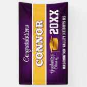 Purple and Yellow Graduation Party 横断幕 (縦)