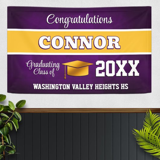 Purple and Yellow Graduation Party 横断幕