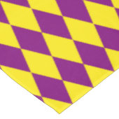 Purple and Yellow Harlequin Checkered Design  テーブルクロス (アングル)