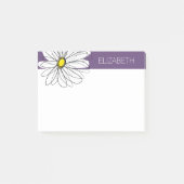 Purple and Yellow Whimsical Daisy Custom Text ポストイット (正面)
