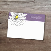Purple and Yellow Whimsical Daisy Custom Text ポストイット