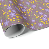 Purple and Yellow Wildflower Gift Wrap ラッピングペーパー (ロールコーナー)