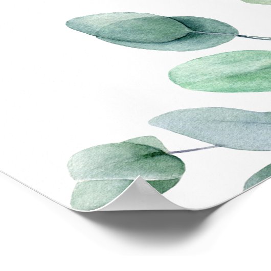 Purple Anemones No Seating Plan Wedding Sign ポスター (角)