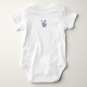 Purple anime kitten and hearts, personalized ベビーボディスーツ (裏面)