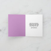 Purple Anime Teenager Holding Birthday Cake カード (内部)