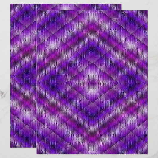Purple Argyle Scrapbook Paper 2-Sided Page (正面/裏面)