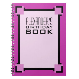 Purple Art Deco Birthday Book ノートブック