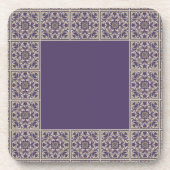 Purple Art Deco Tiled Design コースター (正面)