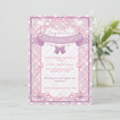 Purple Art Nouveau Princess Birthday 招待状 (スタンド正面)